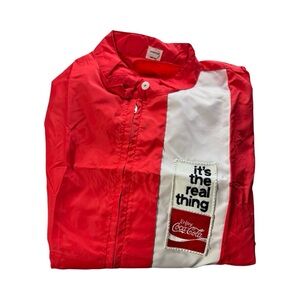 Vintage Coca-Cola “It’s The Real Thing” 1970s Red Nylon Zip Jacket XL
